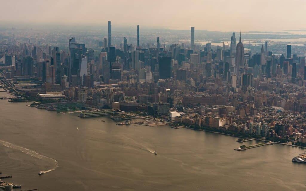 Top Things to Do in New York City During the World Cup 2026 18 Aerial view of the Manhattan skyline with the Hudson River and surrounding neighborhoods