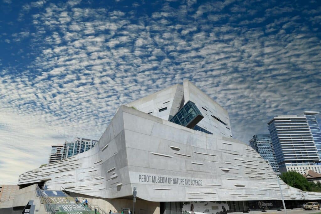 Top Things to Do in Dallas During the World Cup 2026 14 Perot Museum of Nature and Science in Dallas with modern angular architecture and glass escalator