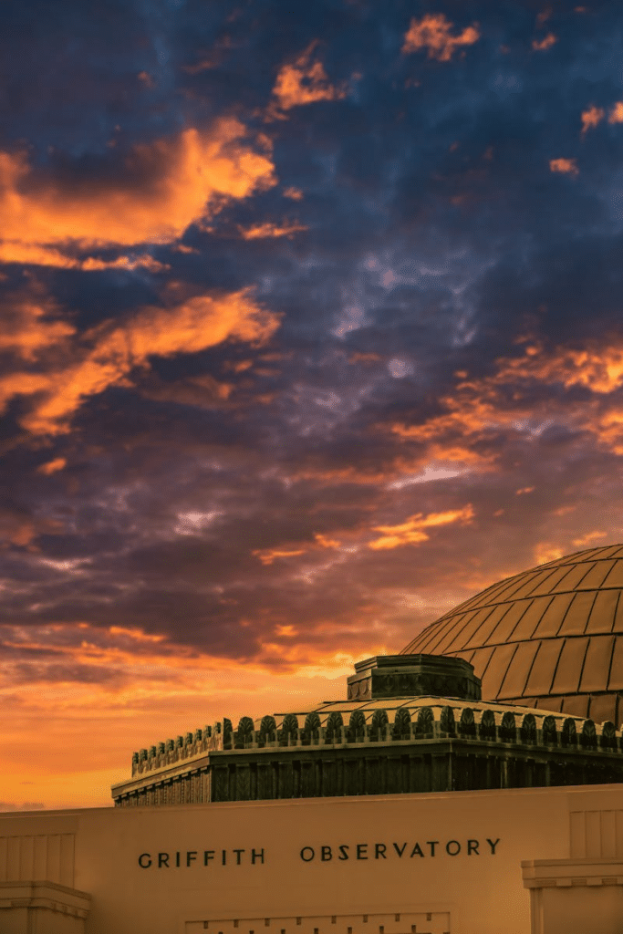 Griffith Observatory at sunset overlooking Los Angeles