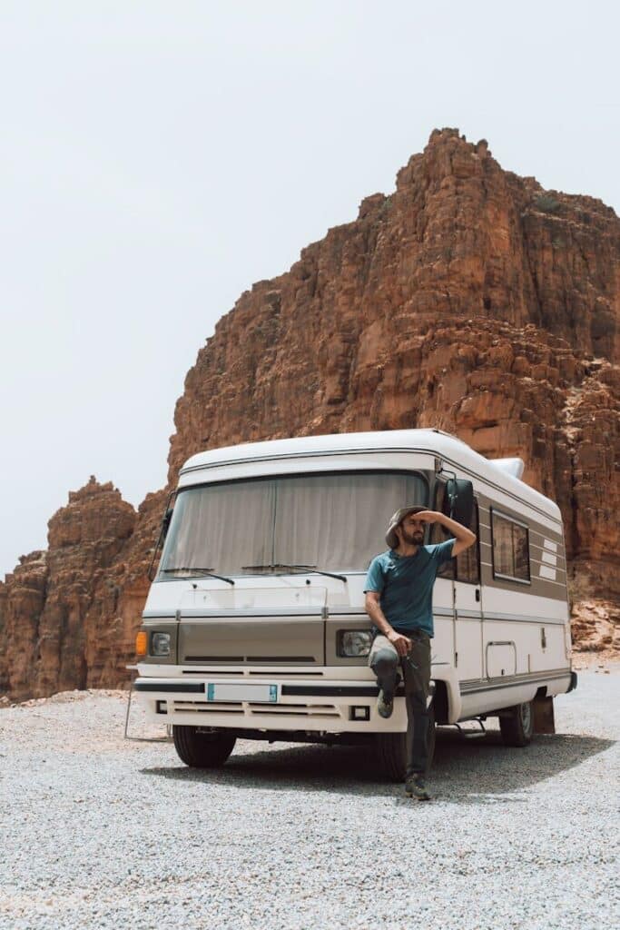 World Cup 2026 Places to Stay When Everything’s Fully Booked 2 Campervan road trip in desert landscape during Where to Stay if Everything Is Fully Booked: Smart Alternatives for the World Cup 2026