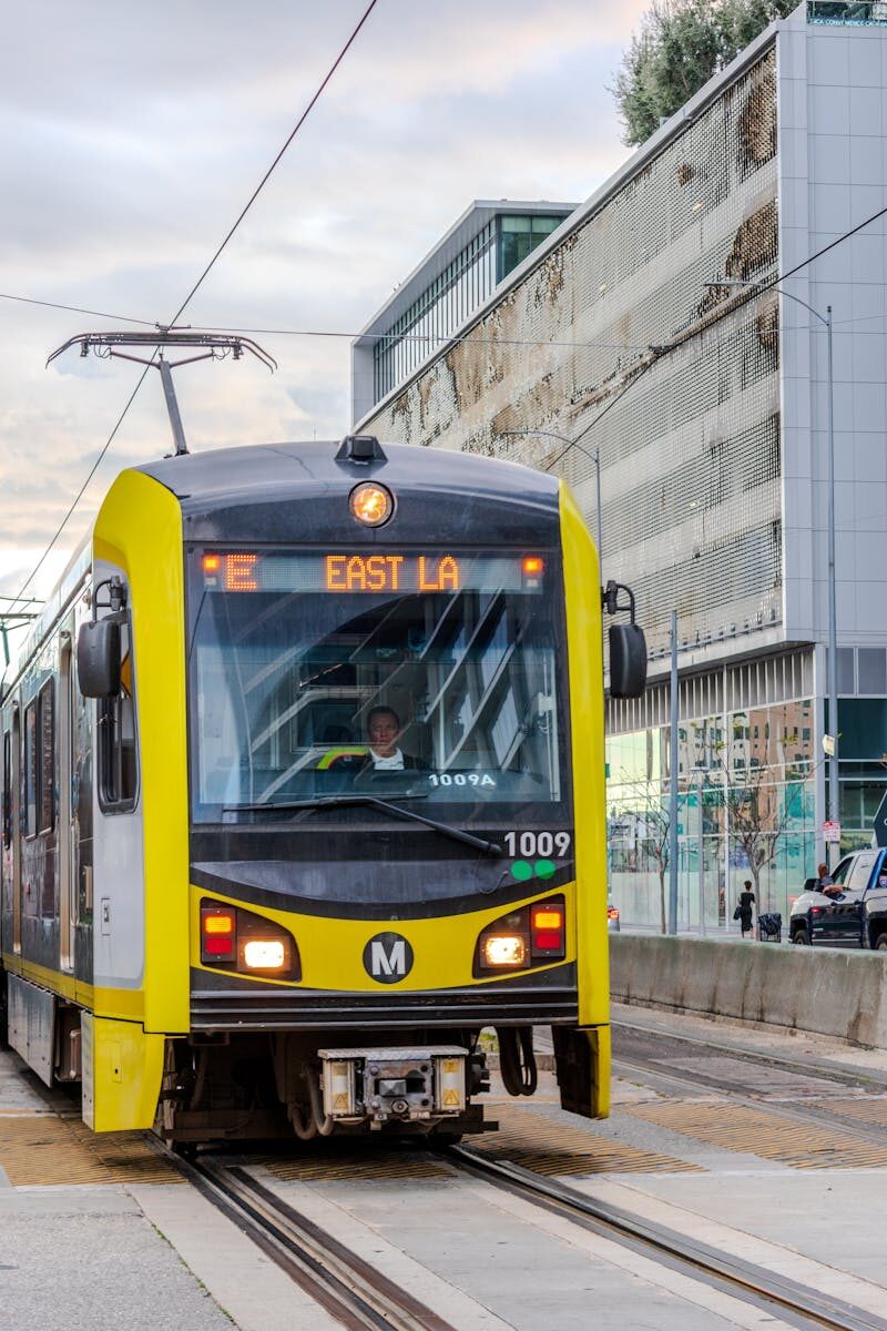 Alt text
Los Angeles Metro train on the E Line heading toward East LA