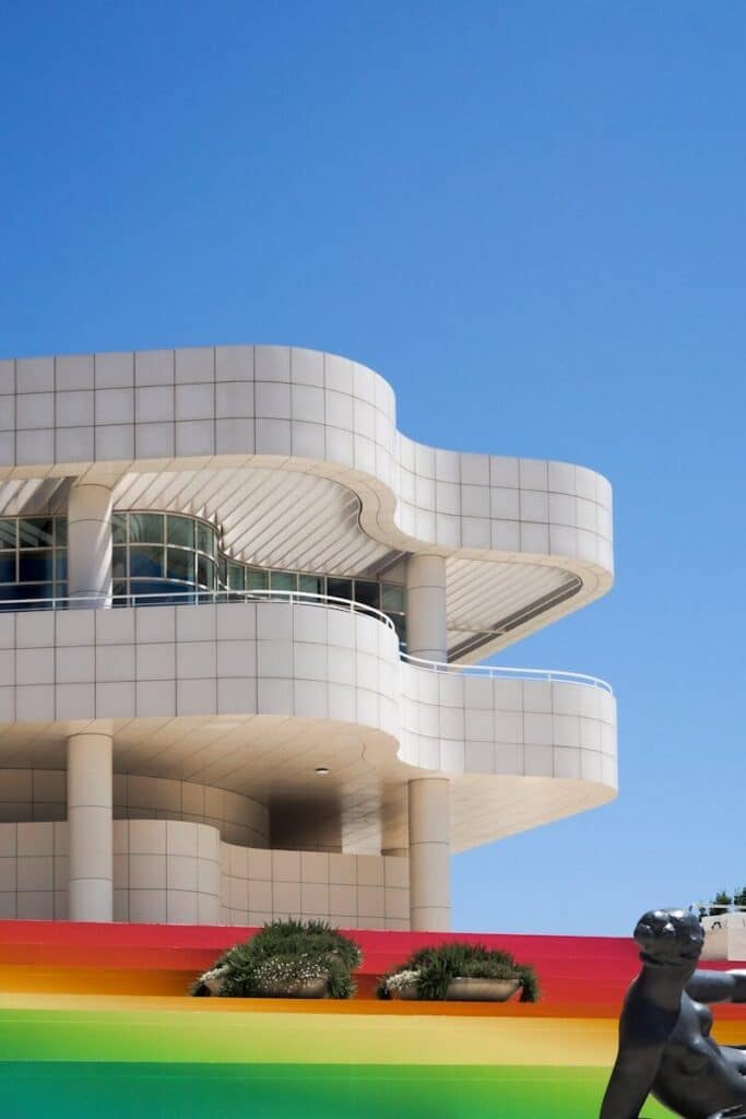 Getty Center architecture overlooking Los Angeles on a clear day