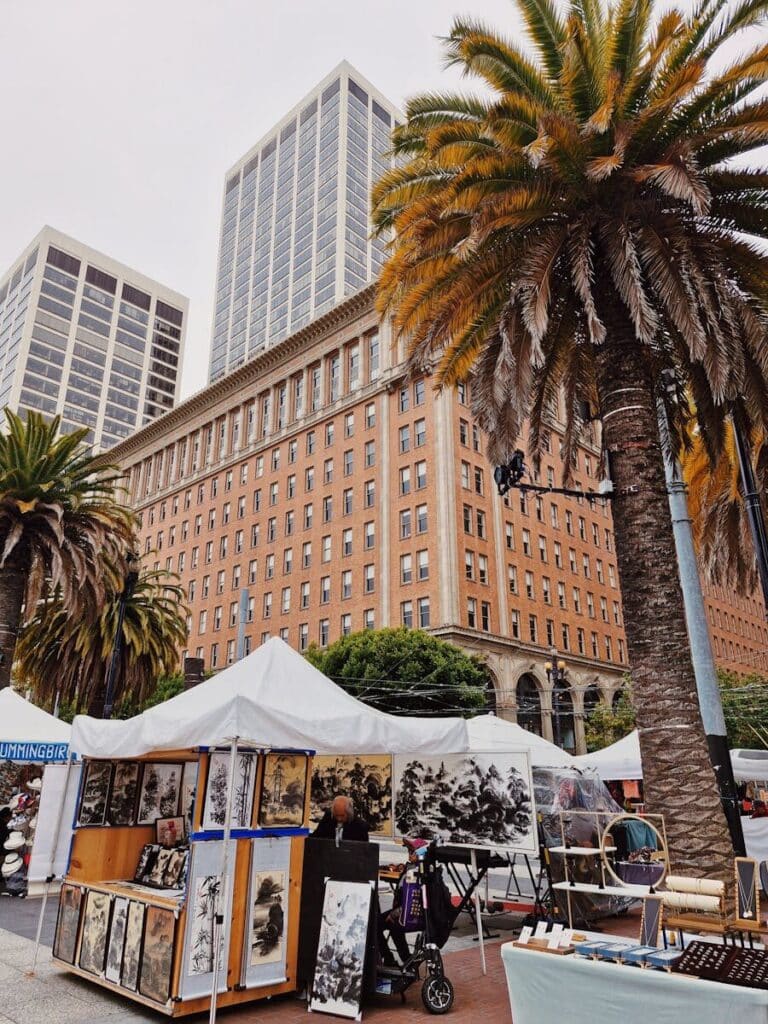 Top Things to Do in San Francisco During the World Cup 2026 8 Outdoor market stalls near Ferry Building with palm trees and city buildings