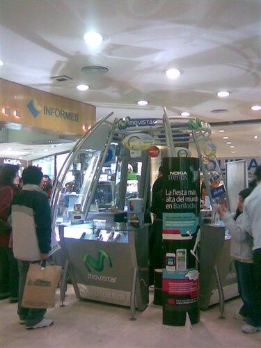 Movistar kiosk inside shopping mall Spain SIM card sales