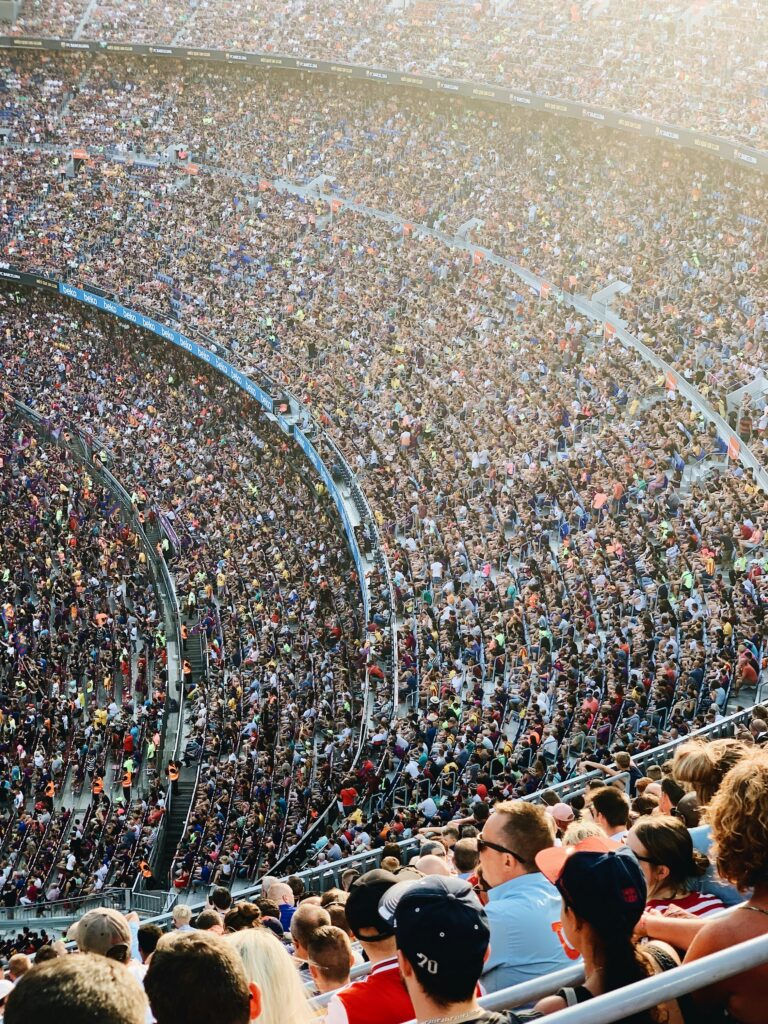 Crowded stadium during a major football match — illustrating safety tips for World Cup 2026 travel and managing large fan zones