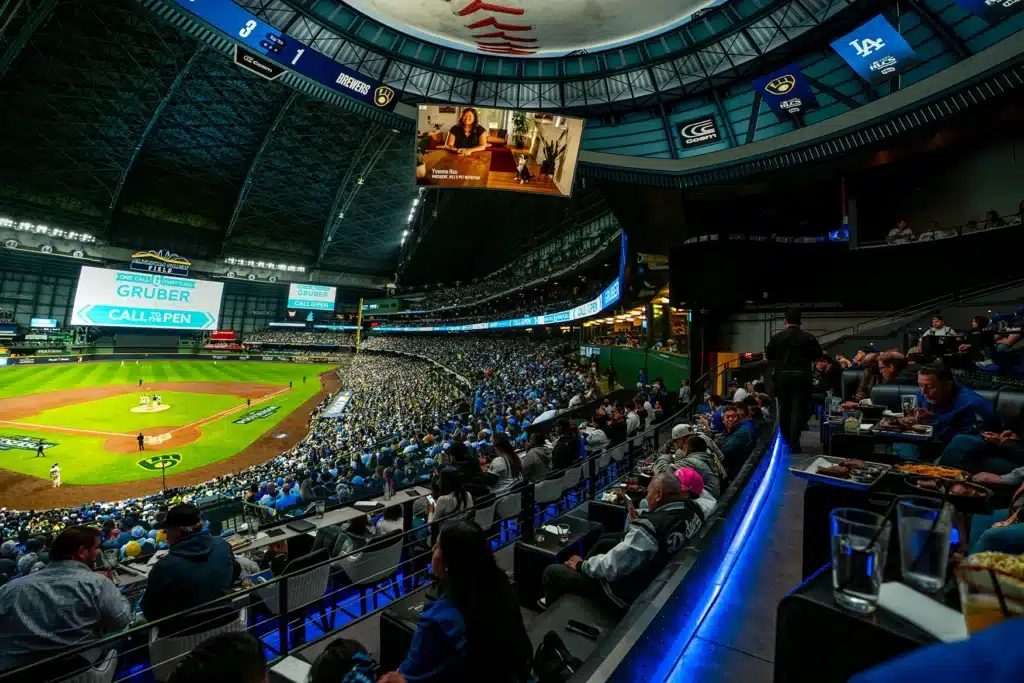 Premium sports viewing experience inside an immersive venue in Los Angeles during the World Cup