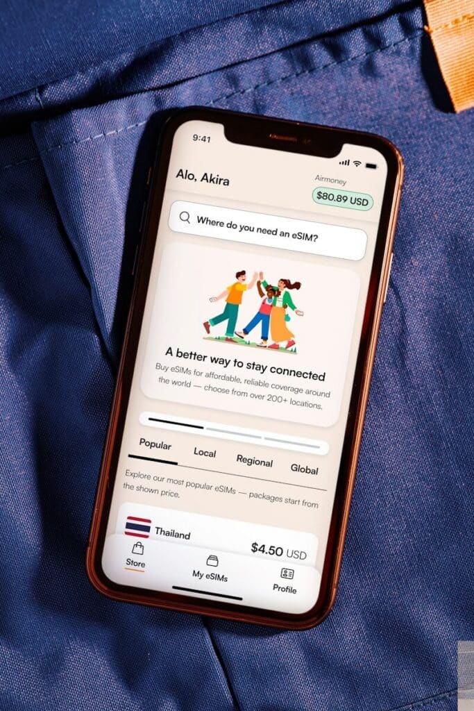 Smartphone showing eSIM setup screen for How to Get Internet in Italy as a Traveler