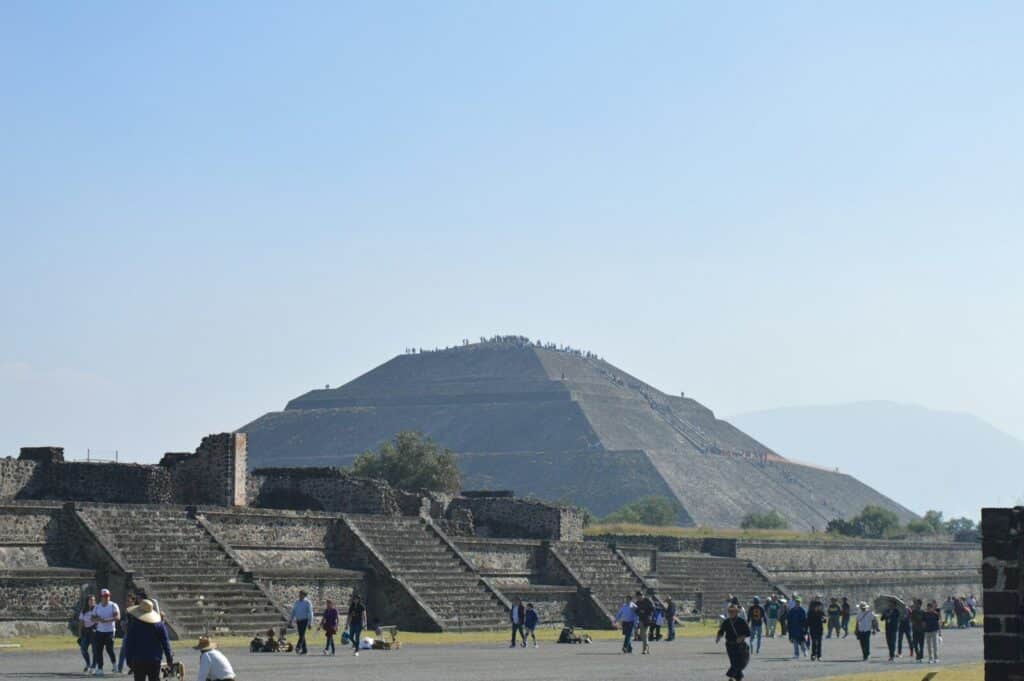 Pyramid of the Sun and surrounding ruins at Teotihuacán near Mexico City