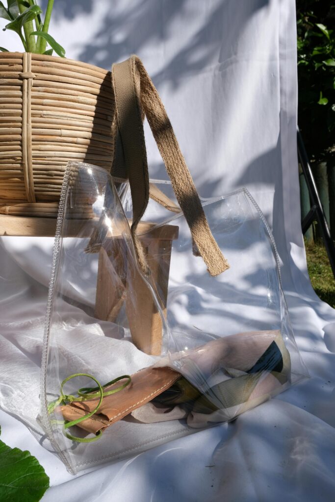 Clear stadium bag with essentials for What to Pack for the World Cup 2026, showing transparent tote with personal items