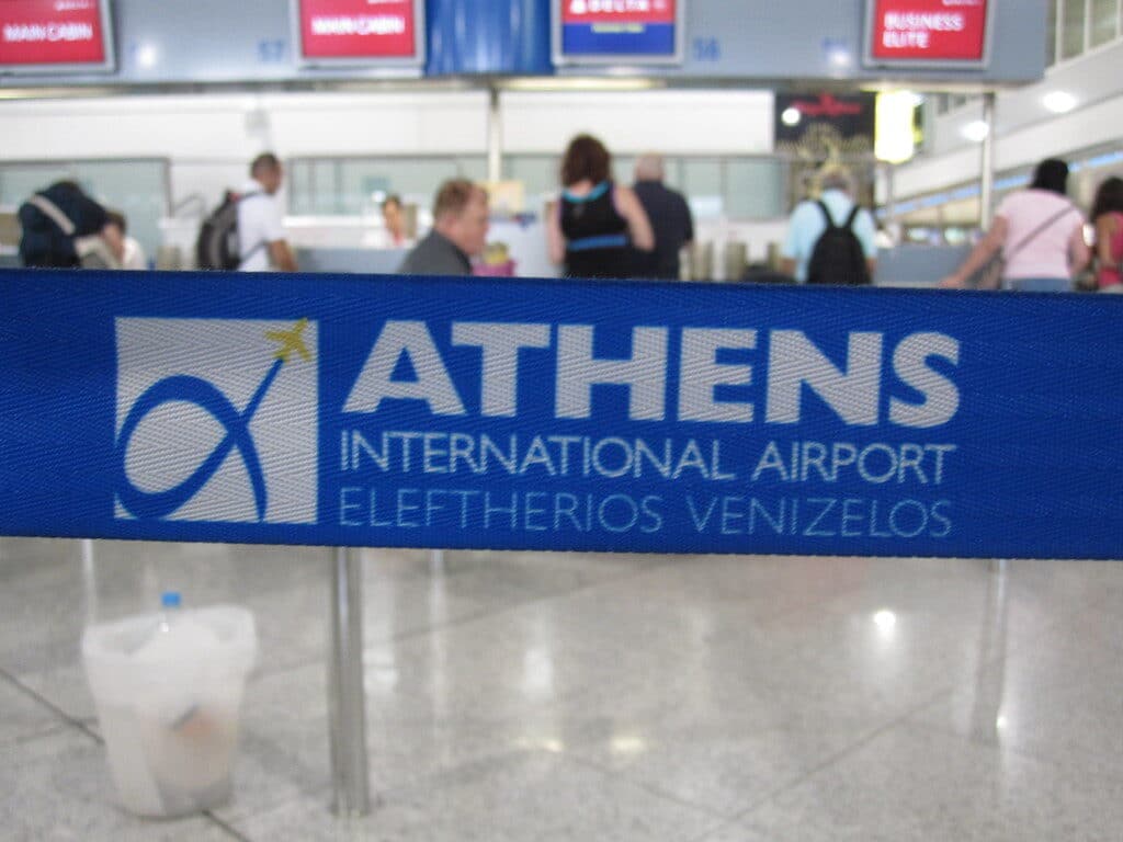 Athens International Airport arrivals hall where you can buy a SIM card for mobile data in Greece