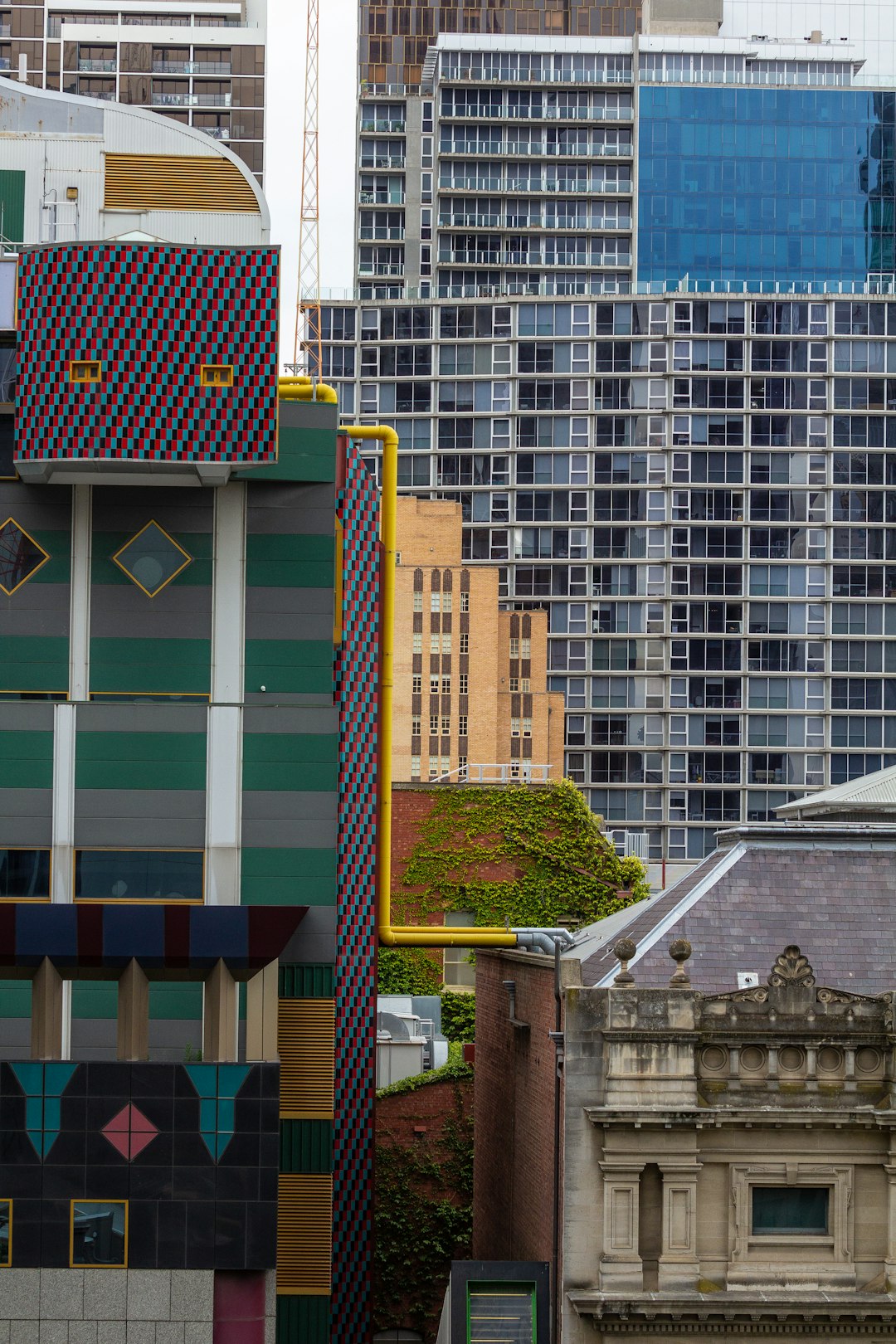 City skyline with a cluster of tall buildings in Australia