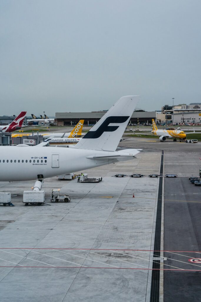 Large jetliner parked on an airport tarmac