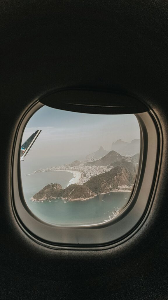 Rio de Janeiro viewed from an airplane window