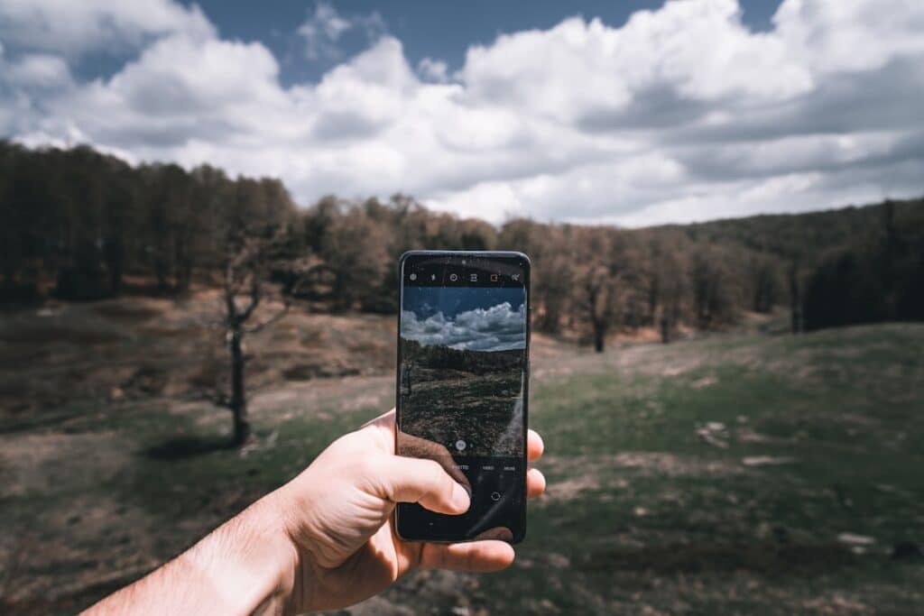 traveler comparing eSIM plans to stay connected canada tourist trips outdoors