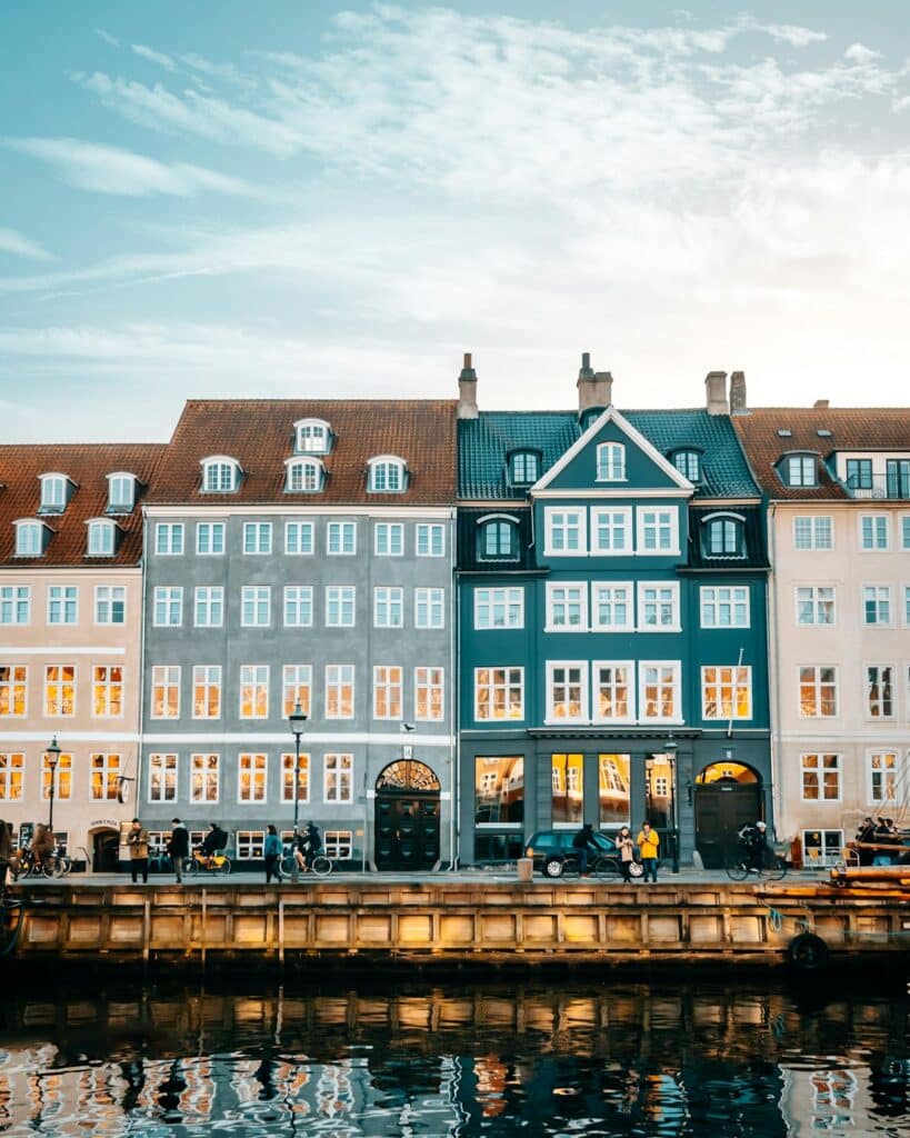 Colorful buildings line the iconic Nyhavn waterfront in Copenhagen
