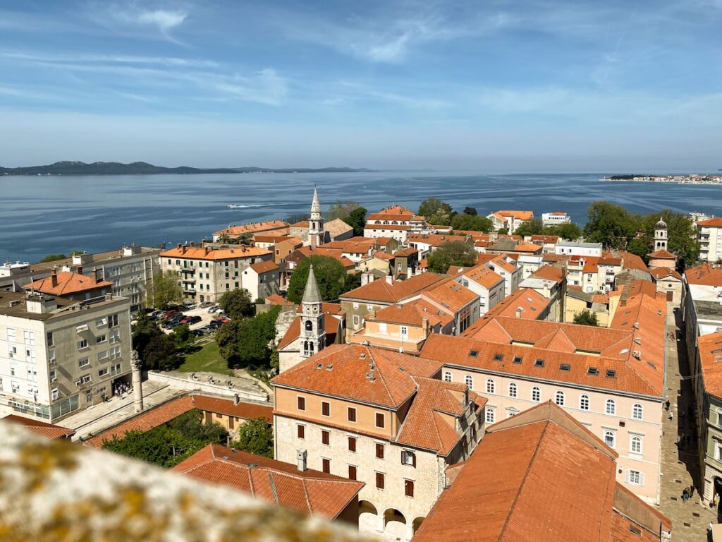 Zadar's Old Town meets the Adriatic Sea along Croatia's coast