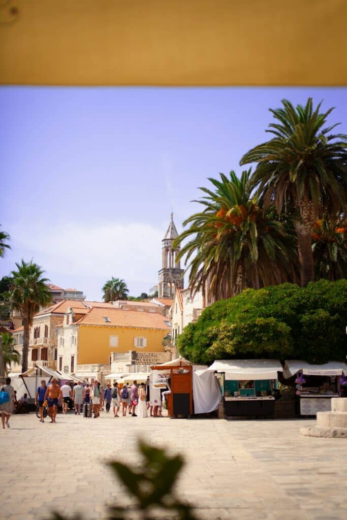 The historic town of Hvar rises above Croatia's coastline