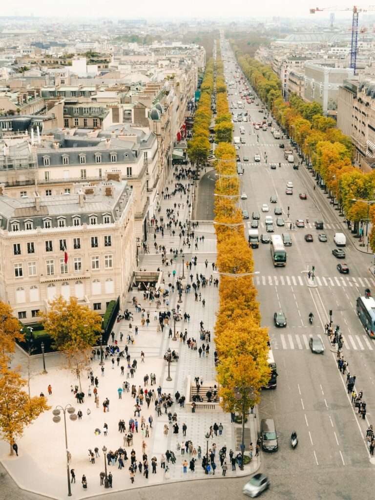 Golden-lit Parisian street during the quieter shoulder season