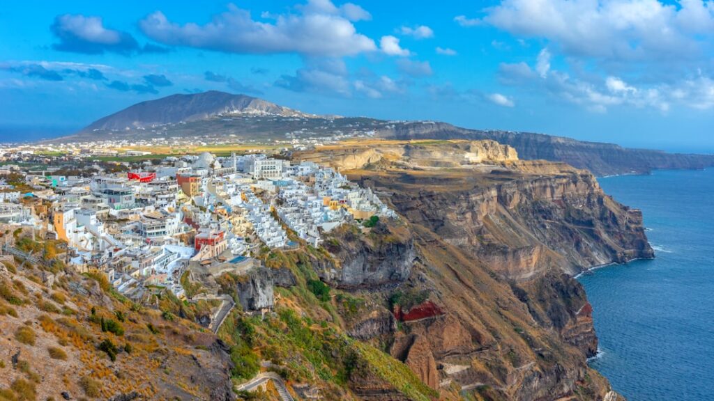 Whitewashed architecture on the island of Santorini