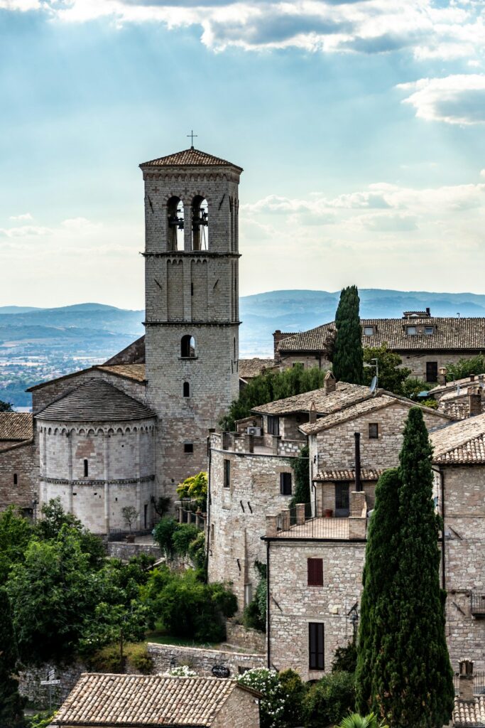 Chiesa Santa Maria Maggiore stands in the Tuscany-Umbria countryside