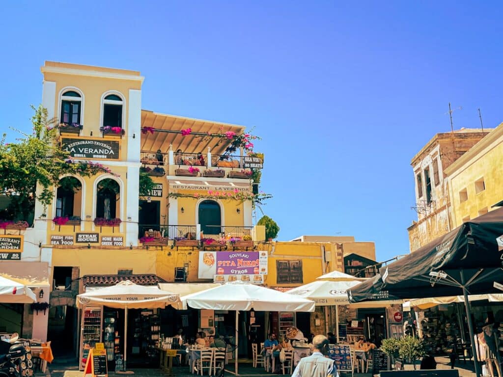Medieval streets in the walled city of Rhodes Old Town