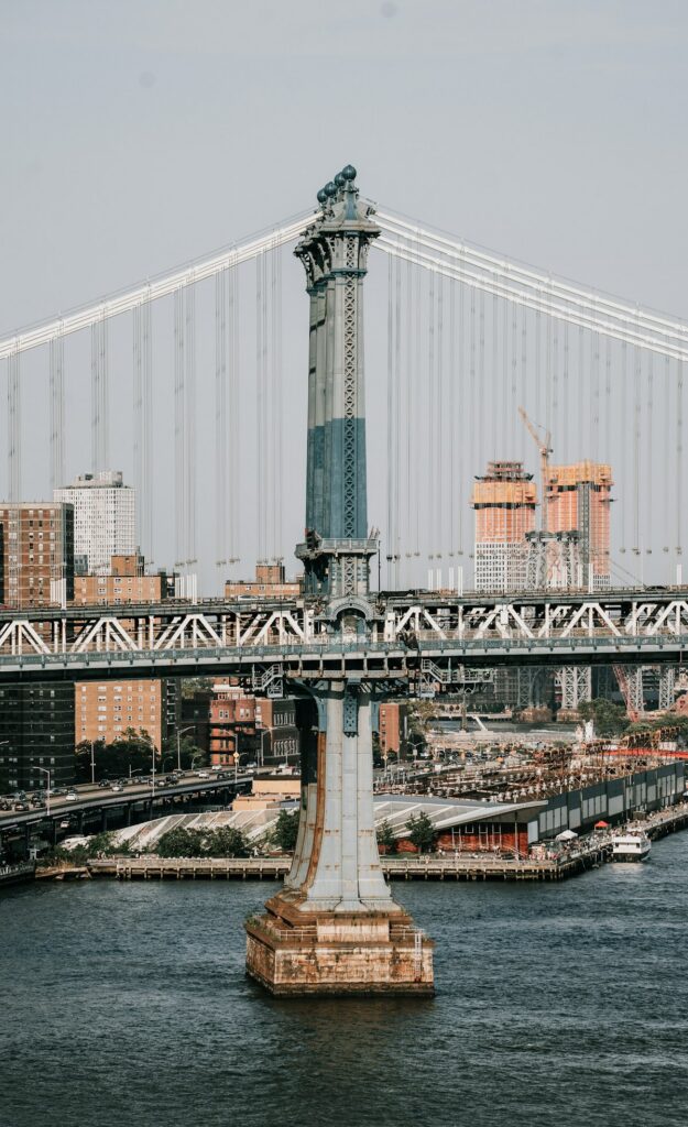 Brooklyn Bridge framed against the New York skyline