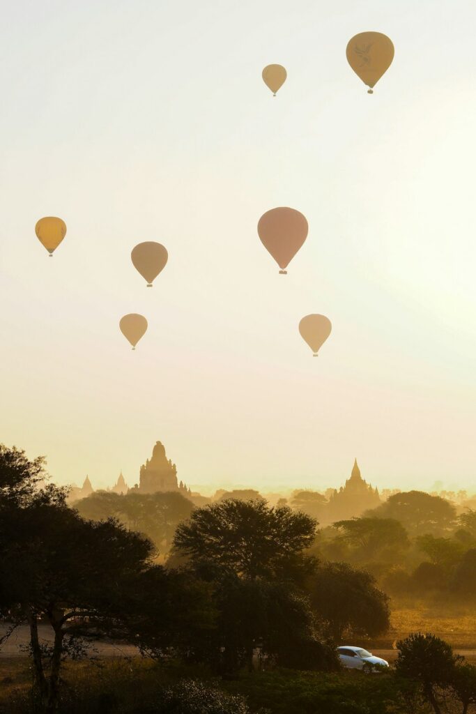 Where to Go in Southeast Asia in Summer: Best Destinations by Month 22 Sunrise over Bagan with hot air balloons in the sky