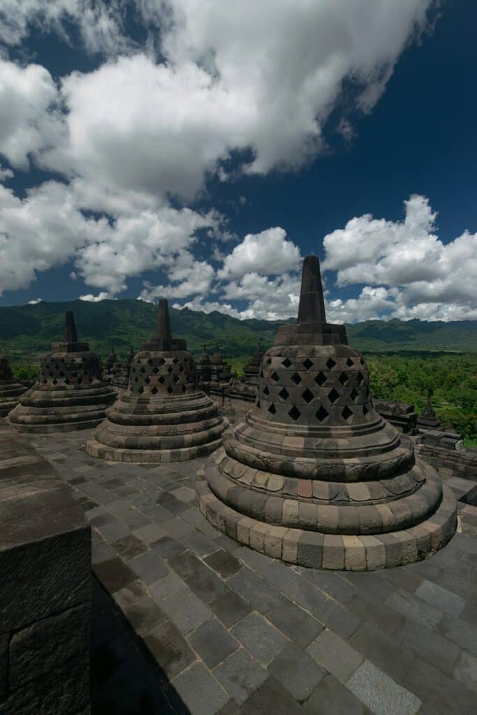 Where to Go in Southeast Asia in Summer: Best Destinations by Month 8 Borobudur Temple rising against a blue sky in Yogyakarta