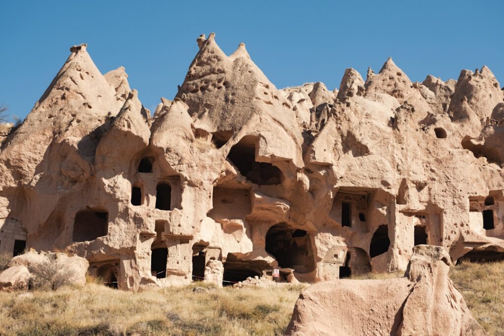 fairy chimney rock formations in Cappadocia