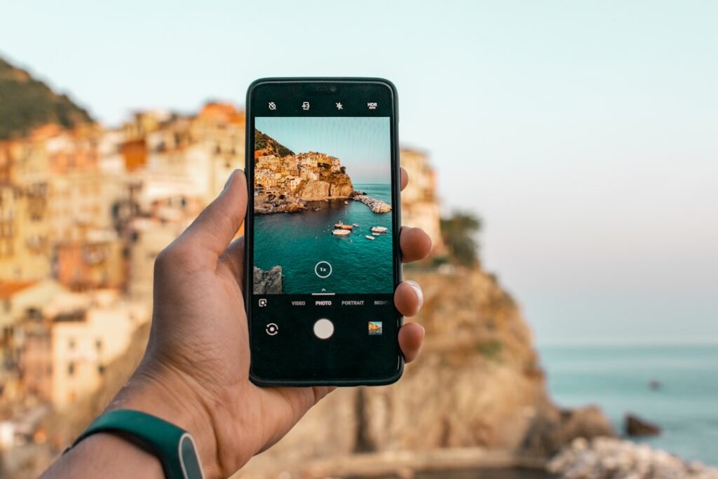 traveler researching internet uae tourist pocket WiFi options on a phone